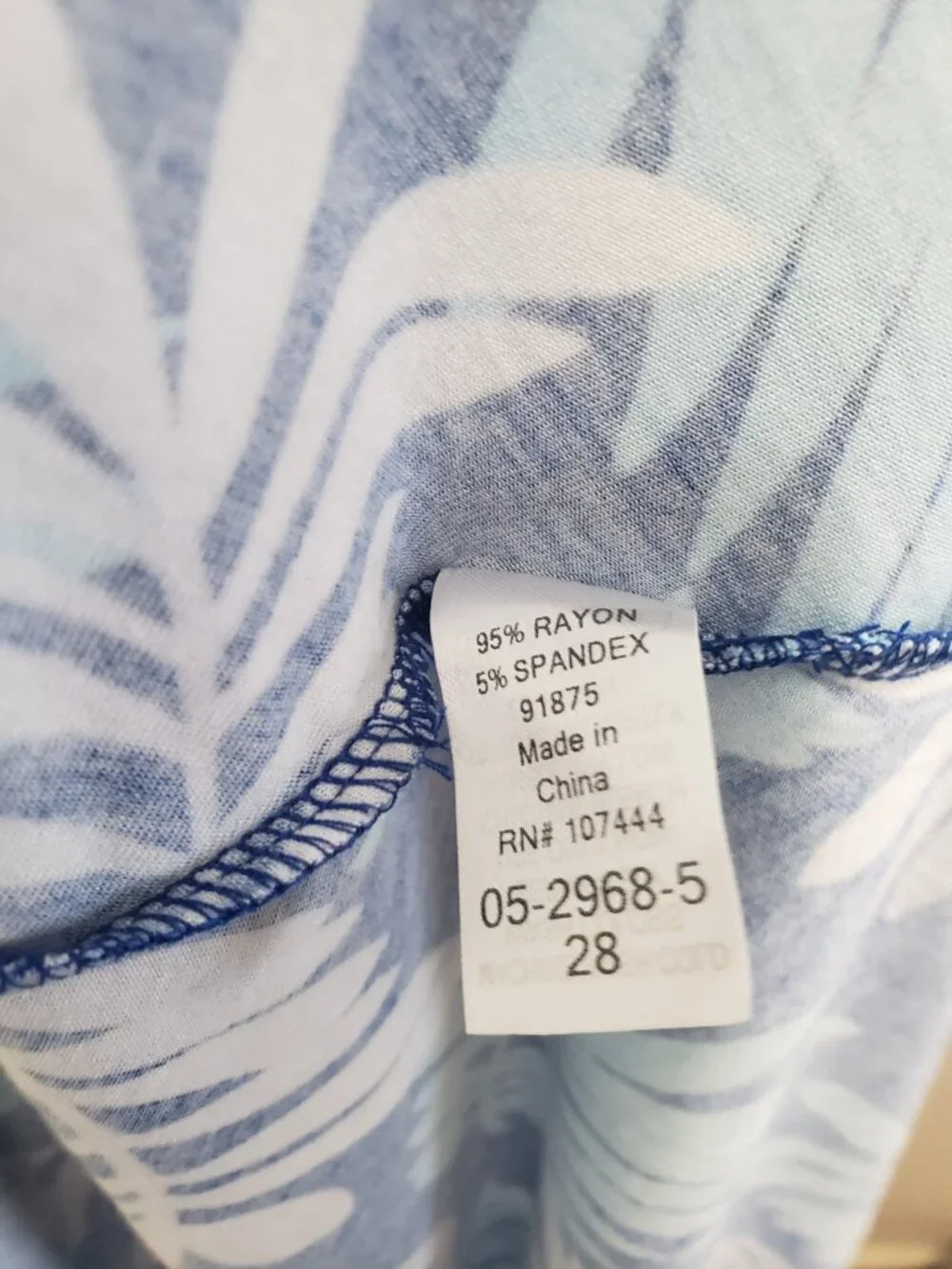 Jessica London Women Plus 28 Maxi Dress Blue Hawaiian Resort Wear Beachy Stretch - Picture 6 of 6